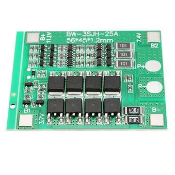 3pcs 3S 12V 25A 18650 Lithium Battery Protection Board 11.1V 12.6V High Current With Balanced Circui