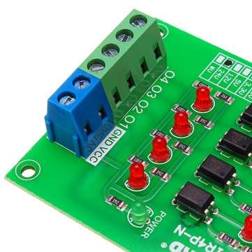 3pcs 5V To 24V 4 Channel Optocoupler Isolation Board Isolated Module PLC Signal Level Voltage Conver