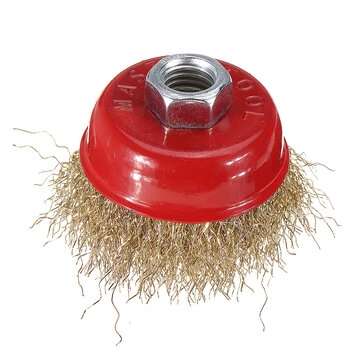 3pcs 65mm M14 Thread Brass Steel Wire Brushes Polishing Head for Angle Grinder