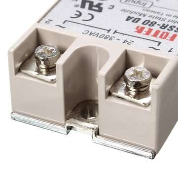 3Pcs 80A SSR-80DA Solid State Relay Module DC To AC 24V-380V Output
