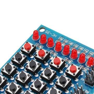 3pcs 8 LED 4x4 Push Button Switch 16 Keys Matrix Independent Keyboard Module For AVR ARM STM32