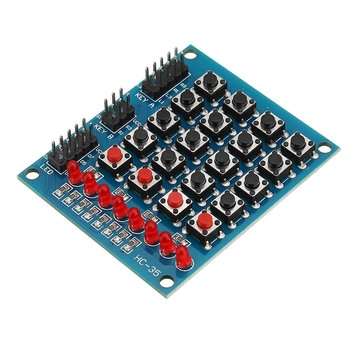 3pcs 8 LED 4x4 Push Button Switch 16 Keys Matrix Independent Keyboard Module For AVR ARM STM32
