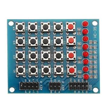 3pcs 8 LED 4x4 Push Button Switch 16 Keys Matrix Independent Keyboard Module For AVR ARM STM32