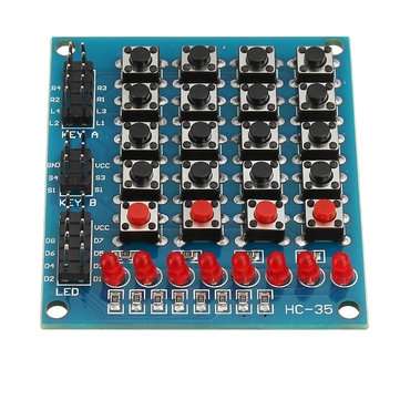 3pcs 8 LED 4x4 Push Button Switch 16 Keys Matrix Independent Keyboard Module For AVR ARM STM32
