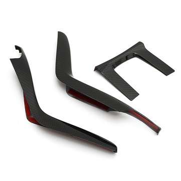 3pcs ABS Carbon Fiber Style Gear Box Panel Cover Trim For Honda Civic 2016 2017