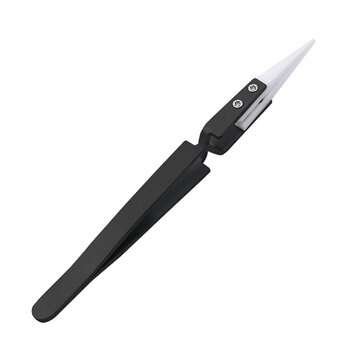 3PCS Anti-Static Reverse Ceramic Tweezers Stainless Steel Electronic CIigarette Heat Resistant Condu