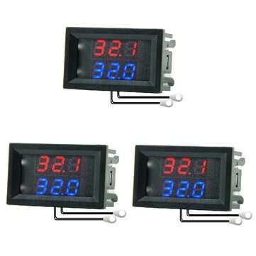 3Pcs DC 4-28V 5V 12V 0.28 inch 0.28 " LED Display Dual Red+Blue Digital Temperature Sensor Thermomet