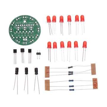 3pcs DIY Electronic Kit Set LED Round Water Light Production Kit for Skill Training Soldering Practi