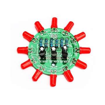 3pcs DIY Electronic Kit Set LED Round Water Light Production Kit for Skill Training Soldering Practi