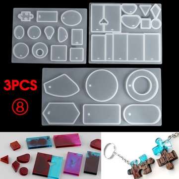 3PCS DIY Pendant Epoxy Mold Set Jewelry Pendant Mould Craft