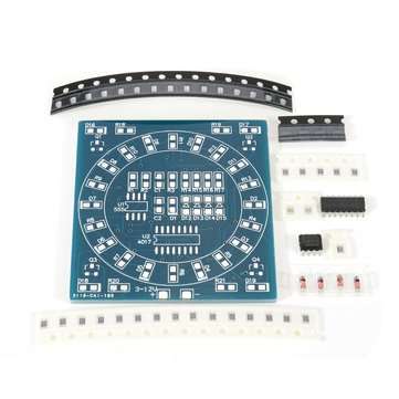 3pcs DIY SMD Component Soldering Practice Board Mini PCB Rotating LED Flash Kit