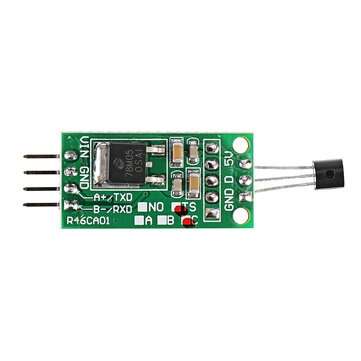 3pcs DS18B20 5V TTL Com UART Temperature Acquisition Sensor Module Modbus RTU PC PLC MCU Digital The