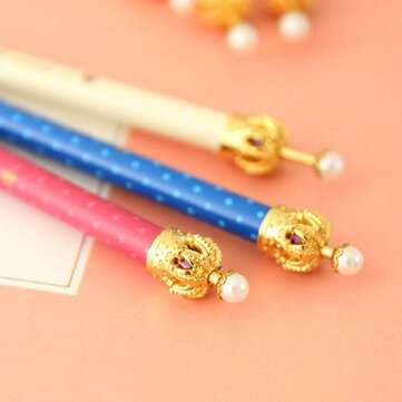 3Pcs Elegant Crown Ball Pen Personalized Stylish Ballpoint Pens
