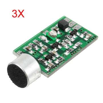 3Pcs FM Wireless Microphone Pickup Wireless Audio Transmitter FM Emission MIC Core Board V4.0 100MHz