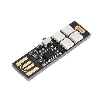 3PCS LUSTREON 1.5W SMD5050 Button Switch Colorful USB LED Rigid Strip Light for Power Bank DC5V