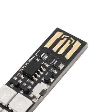 3PCS LUSTREON 1.5W SMD5050 Button Switch Colorful USB LED Rigid Strip Light for Power Bank DC5V