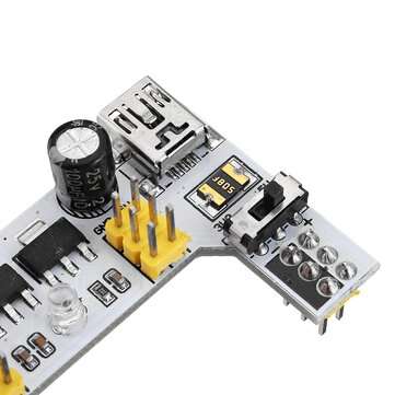 3Pcs MB102 2 Channel 3.3V 5V Breadboard Power Supply Module White Breadboard Dedicated Power Module