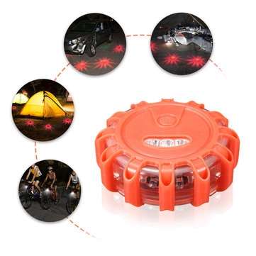3pcs Multifunction 12 LED Road Flares Magnetic Warning Signal Light Flashing Safety Roadside Car Boa
