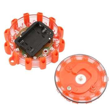 3pcs Multifunction 12 LED Road Flares Magnetic Warning Signal Light Flashing Safety Roadside Car Boa