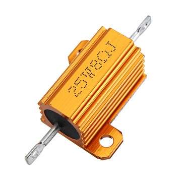 3pcs RX24 25W 8R 8RJ Metal Aluminum Case High Power Resistor Golden Metal Shell Case Heatsink Resist