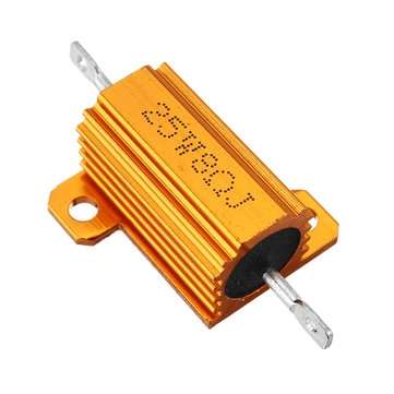 3pcs RX24 25W 8R 8RJ Metal Aluminum Case High Power Resistor Golden Metal Shell Case Heatsink Resist