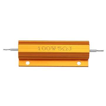 3pcs RX24 100W 5R 5RJ Metal Aluminum Case High Power Resistor Golden Metal Shell Case Heatsink Resis