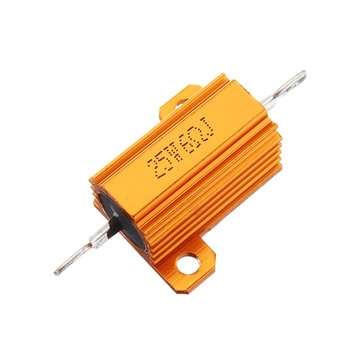 3pcs RX24 25W 6R 6RJ Metal Aluminum Case High Power Resistor Golden Metal Shell Case Heatsink Resist