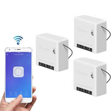 3pcs SONOFF MiniR2 Two Way Smart Switch 10A AC100-240V Works with Amazon Alexa Google Home Assistant