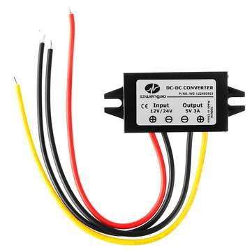 3Pcs SZWENGAO WG-1224S0503 Car LED Power Supply 12V 24V to 5V 3A DC-DC Step Down Power Supply Module