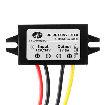 3Pcs SZWENGAO WG-1224S0503 Car LED Power Supply 12V 24V to 5V 3A DC-DC Step Down Power Supply Module