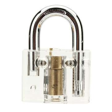 3Pcs Transparent Cutaway Inside View Of Practice Padlock Locksmith Practice Training Skill Set Lock