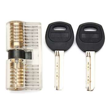 3Pcs Transparent Cutaway Inside View Of Practice Padlock Locksmith Practice Training Skill Set Lock