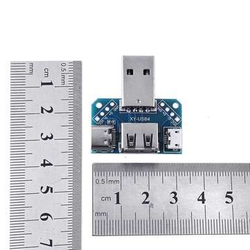 3pcs USB Adapter Board Male to Female Micro Type-C 4P 2.54mm USB4 Module Converter