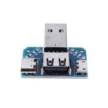 3pcs USB Adapter Board Male to Female Micro Type-C 4P 2.54mm USB4 Module Converter