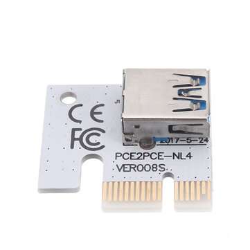 3Pcs USB3.0 PCI-E 1x To 16 x SATA +4P+6P Extender Riser Card Adapter Power Cable Miner