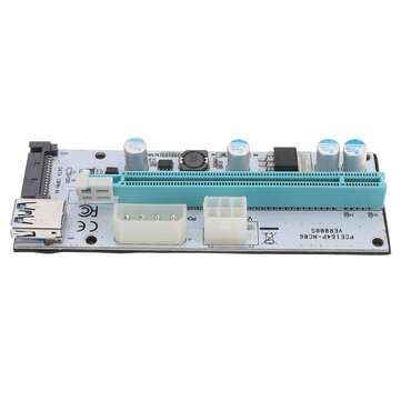 3Pcs USB3.0 PCI-E 1x To 16 x SATA +4P+6P Extender Riser Card Adapter Power Cable Miner