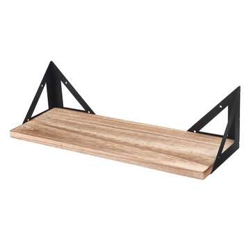 3Pcs Wall Floating Shelves Shelf Rack with 3 Wood Boards Dispaly Home Decor