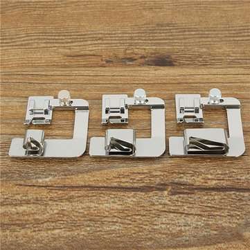 3pcs Wide Hem Roller Foot Presser 13/19/25mm Domestic Sewing Machine Part Set