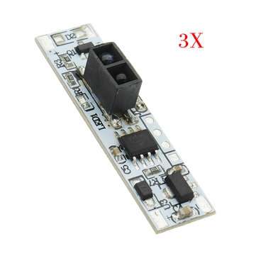 3pcs XK-GK-4010A DC 12V Non-contact Barrier Reflective Short Distance Sweep Sensor Switch One On and