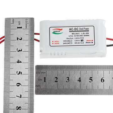 3Pcs Yushun LS-5S 5V 5W AC to DC Switching Power Supply Module Monitoring Power Supply with White Sh