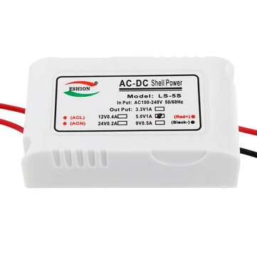 3Pcs Yushun LS-5S 5V 5W AC to DC Switching Power Supply Module Monitoring Power Supply with White Sh