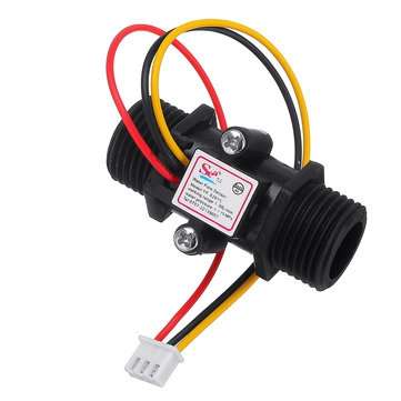 3pcs YF-S201C Black Flow Meter Water Flow Sensor Switch Precision Flowmeter Turbine Flowmeter G1/2 D