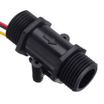 3pcs YF-S201C Black Flow Meter Water Flow Sensor Switch Precision Flowmeter Turbine Flowmeter G1/2 D