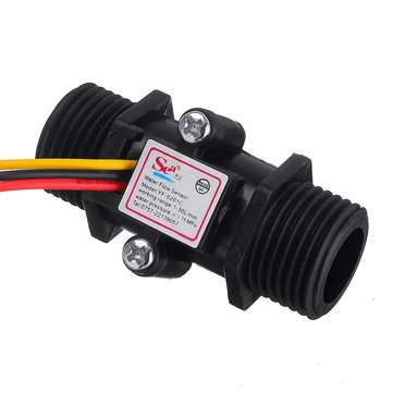 3pcs YF-S201C Black Flow Meter Water Flow Sensor Switch Precision Flowmeter Turbine Flowmeter G1/2 D