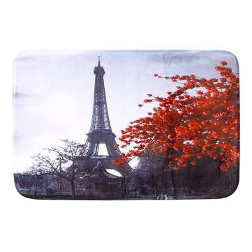 3Pcs/Set Eiffel Tower Maple Bathroom Anti-slip Carpet Rug Toilet Cover Bath Floor Mat