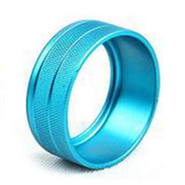 3pcs/set Car Alu Decorative Covers Stereo A/C Knob Circles Knob Ring for BMW 5 6 7... (COLOR.: BLUE)