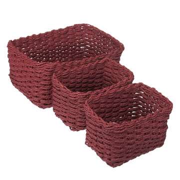 3PCS/Set Storage Basket Plastic Crate School Office Kitchen Pharmacy Tidy Organiser (COLOR: COFFEE)