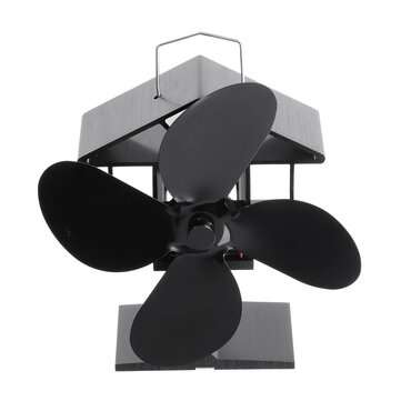 4 Blades Heat Powered Wood Stove Fan Eco Friendly Wood Log Burner Fireplace Fan