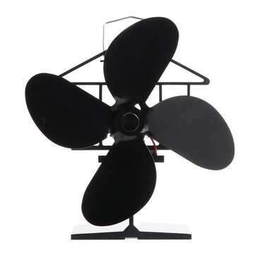 4 Blades Heat Powered Wood Stove Fan Eco Friendly Wood Log Burner Fireplace Fan