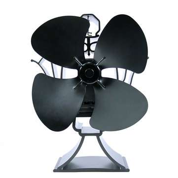 4 Blades Heat Powered Wood Stove Fan Wood Log Burner Fireplace Eco-friendly Fan No Electricity